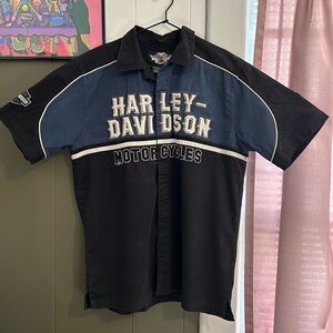 Embroidered Harley Davidson Button-Up <3